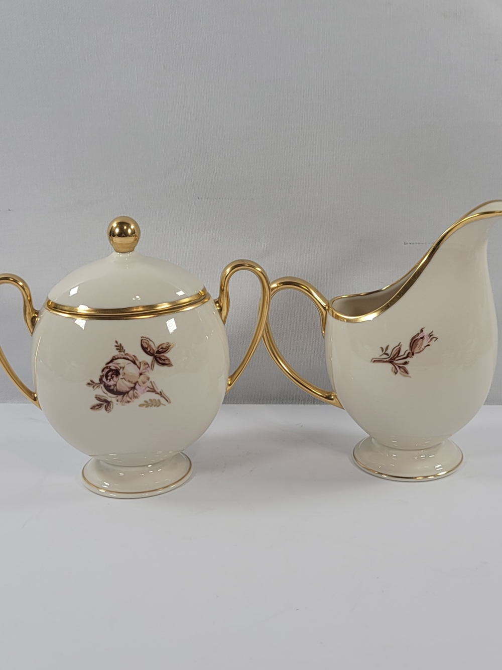 Ransgil The Velvet Rose Cream And Sugar Bowl China
